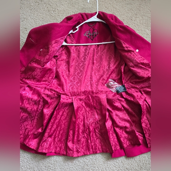 GUESS Vintage Stylish brigth Pink Double-Breasted Coat Barbie Y2k - Picture 3 of 8